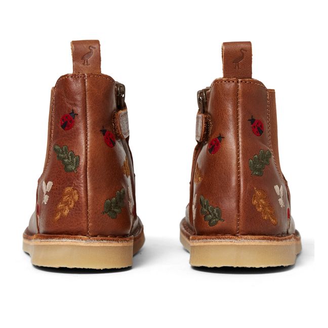 Elastic Embroidered Boots - Uniqua Capsule Collection Brown