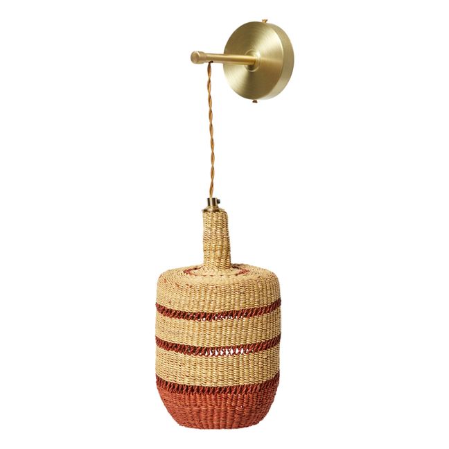 Lantern Handwoven Wall Lamp  | Vermillion