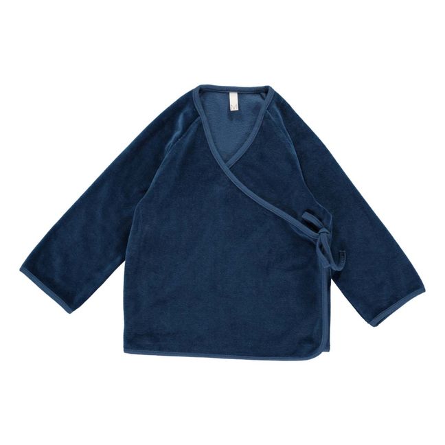 Cardigan Eponge Coton Bio | Bleu