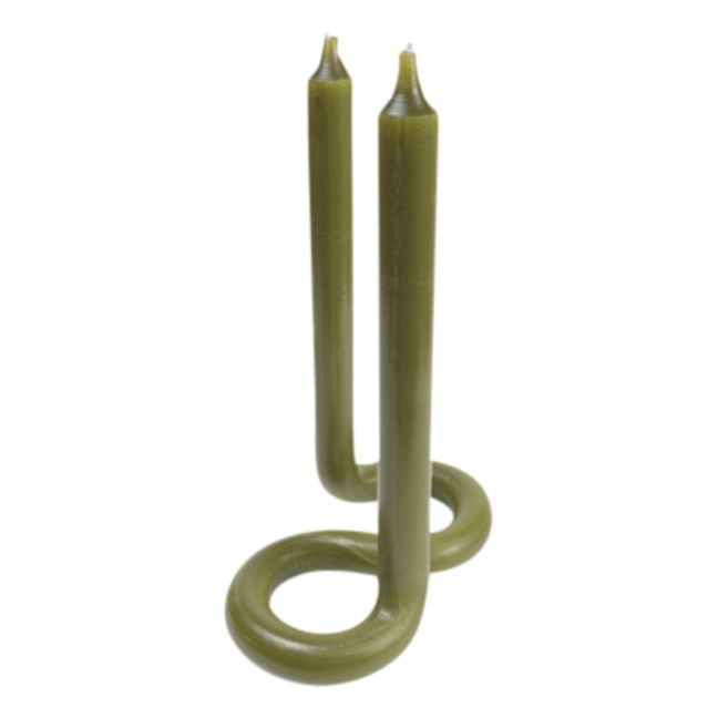 Candela intrecciata TWIST | Verde