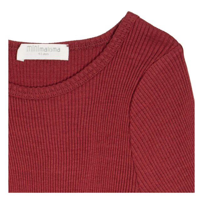 Camiseta de algodón y seda Bergen Rojo