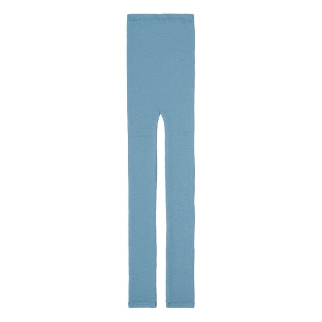 Legging Mérinos Côtelé Arona | Bleu gris