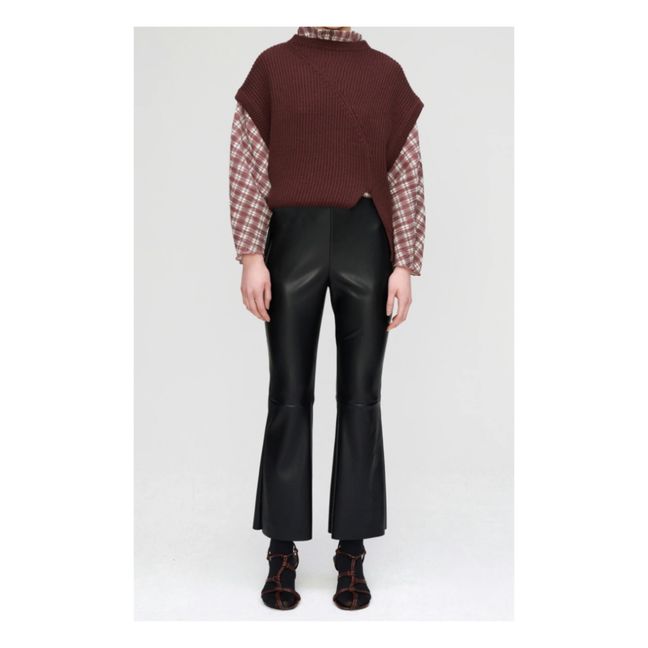 Faustine Vegan Leather Trousers | Nero