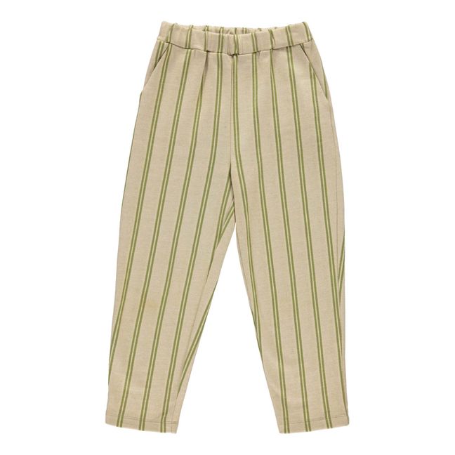 Pantalon  Coton Bio Rayée | Vert