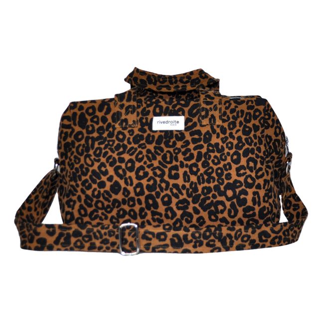 Sauval Recycled Cotton Overnight Bag | Leopard