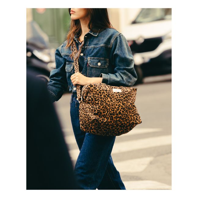 Tasche 24H Sauval aus recycelter Baumwolle | Leopard