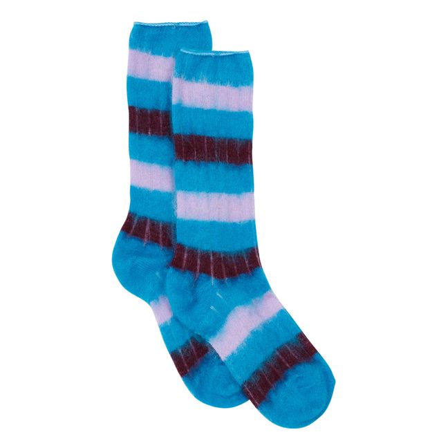 Striped Mohair Socks | Blu