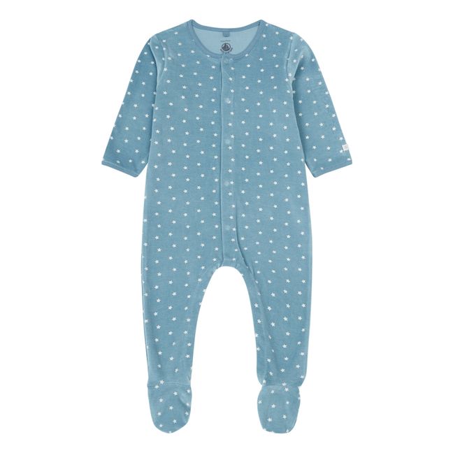Cameli Organic Cotton Velour Pyjamas Blue