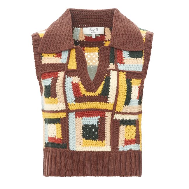 Top Agnes Crochet Marron