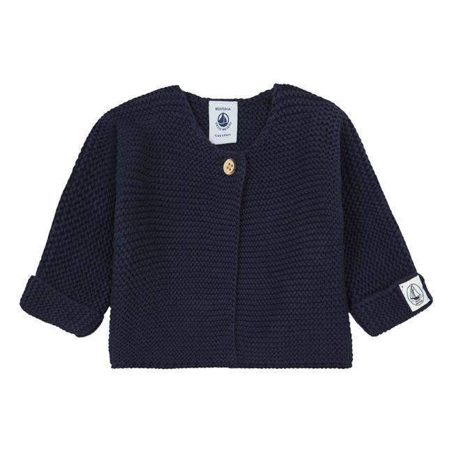 Chaleco de punto de espuma Fabalero de algodón orgánico | Azul Marino