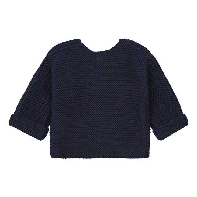 Strickweste Mousse Point Fabalero Bio-Baumwolle | Navy