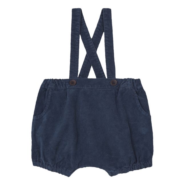 Corduroy Bloomers with Suspenders | Navy blue