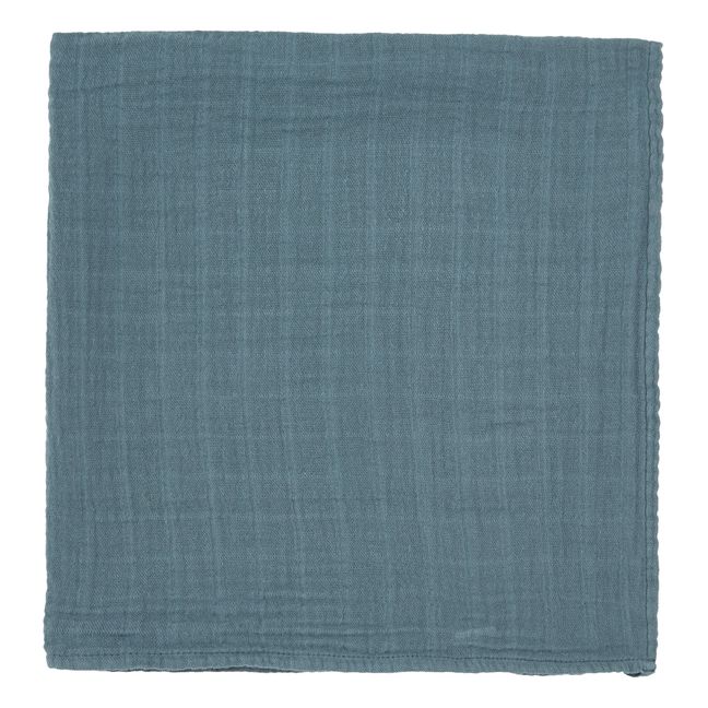 Organic Cotton Gaze Swaddling Blanket Navy blue