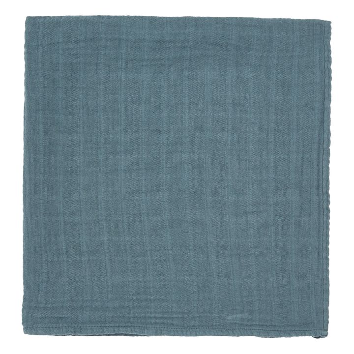 Organic Cotton Gaze Swaddling Blanket | Navy blue- Product image n°0