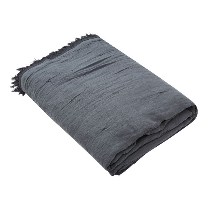 Bettbezug aus Bio-Baumwolle und Bio-Leinen mit Fransen | Kohle- Produktbild Nr. 3