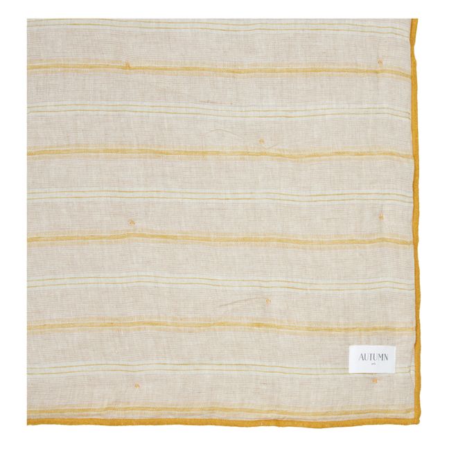 Copriletto a righe, in lino | Giallo