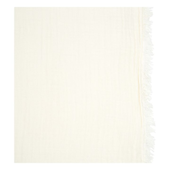 Mantel de doble gasa de algodón con flecos Hanoï | Leche- Imagen del producto n°2