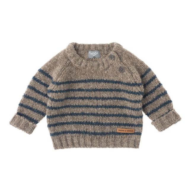 Striped Jumper  | Taupe brown