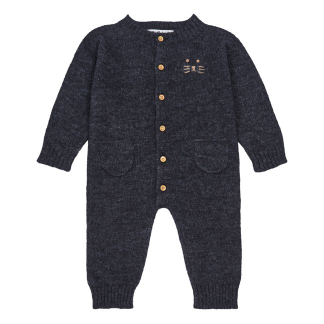 Knit Baby Alpaca and Merino Wool Jumpsuit | Anthrazit