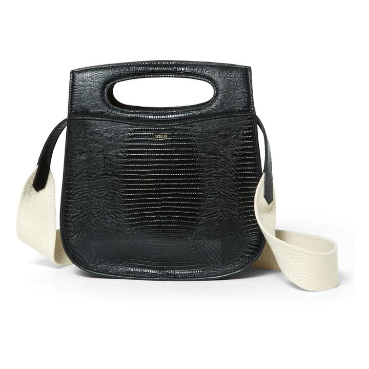 Chéri Lizard Print Leather Bag | Black- Product image n°0