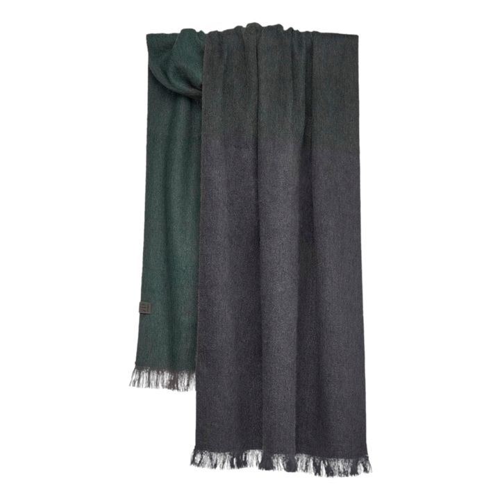 Brushed Ombre Alpaca Wool Shawl | Verde scuro- Immagine del prodotto n°0