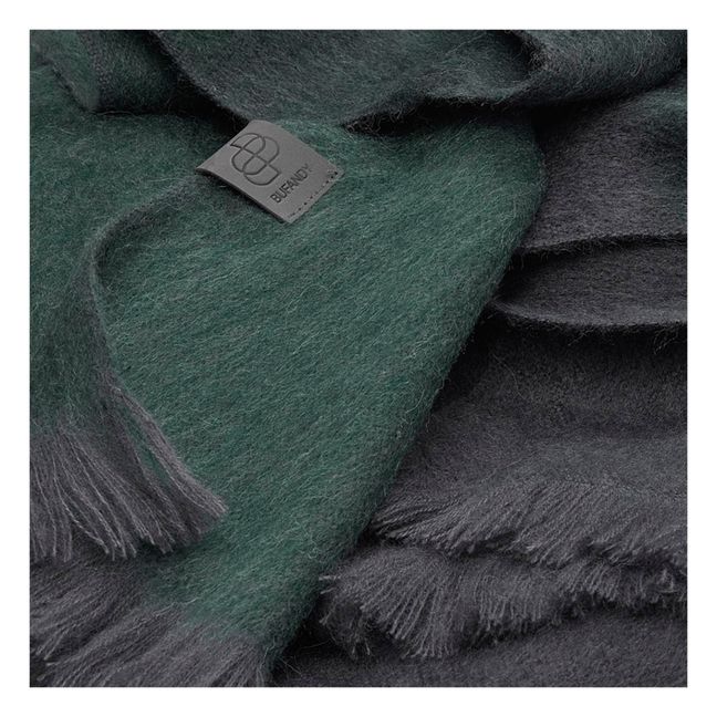 Brushed Ombre Alpaca Wool Shawl | Verde scuro