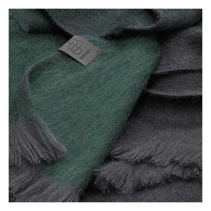Brushed Ombre Alpaca Wool Shawl | Verde scuro- Immagine del prodotto n°4