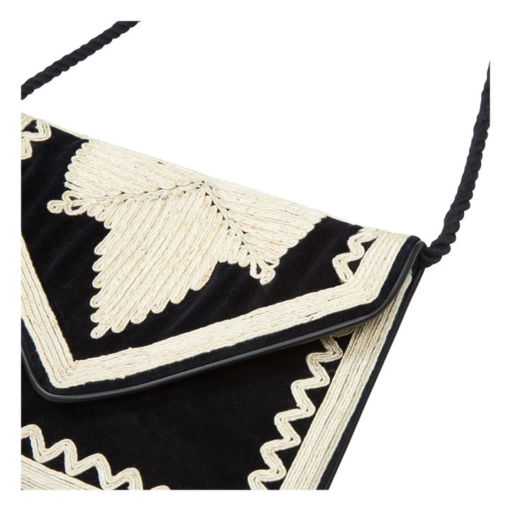 Achile Embroidered Velvet Bag | Negro- Imagen del producto n°2