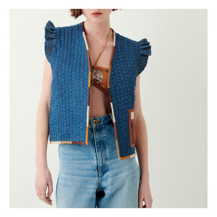 Chiapello Denim Reversible Vest | Blue- Product image n°1