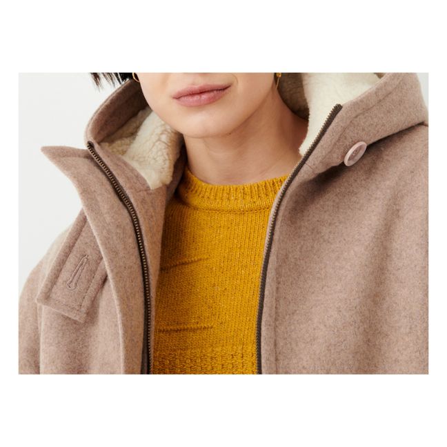 Abrigo Auguste Lana reciclada | Beige rosado