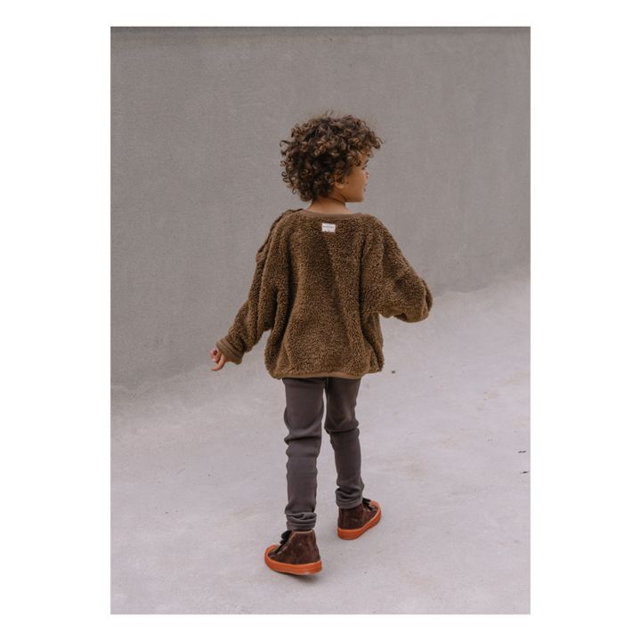 Organic Cotton Sherpa Bear Sweatshirt | Brown- Product image n°2