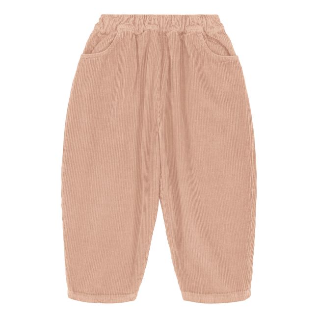 Organic Cotton Corduroy Carrot Trousers | Pink