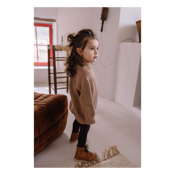 Chunky Organic Cotton Romper | Beige- Product image n°3