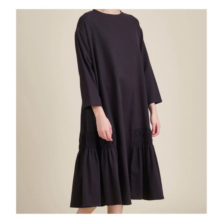 Gathered Dress | Schwarz- Produktbild Nr. 2