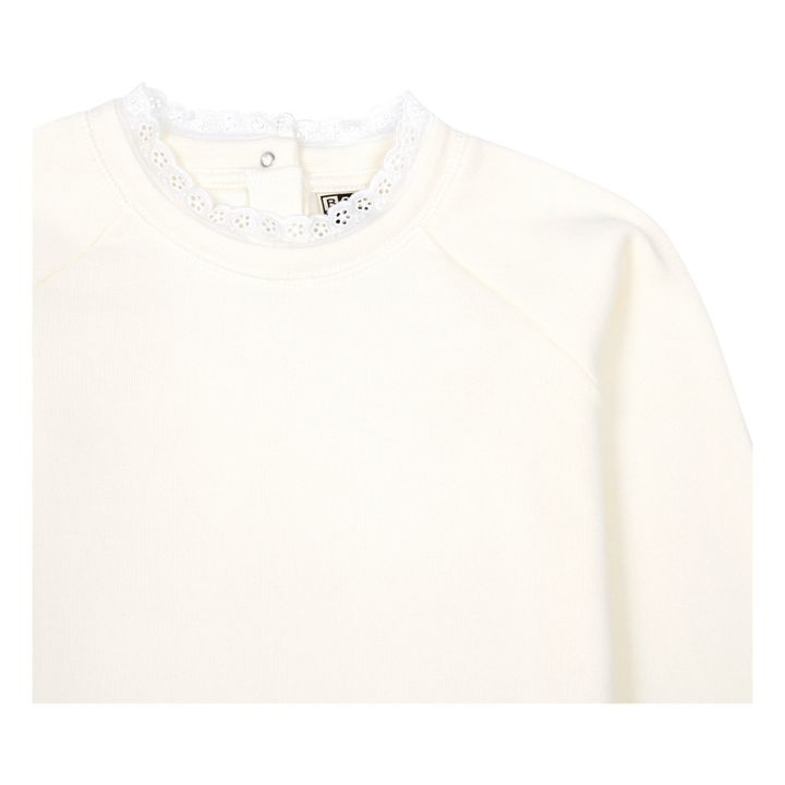Tilia Organic Cotton Lace Collar Sweatshirt | Ecru- Immagine del prodotto n°1
