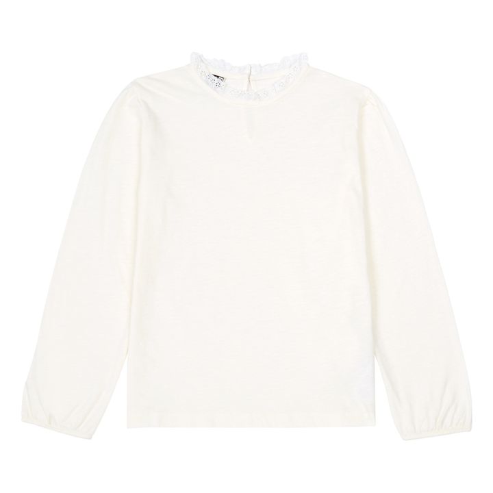 Tilia Organic Cotton Lace Collar T-Shirt | Crudo- Imagen del producto n°0