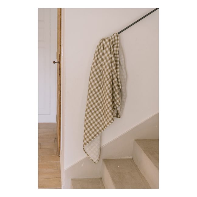 Organic Cotton Gingham Swaddling Cloth | Beige