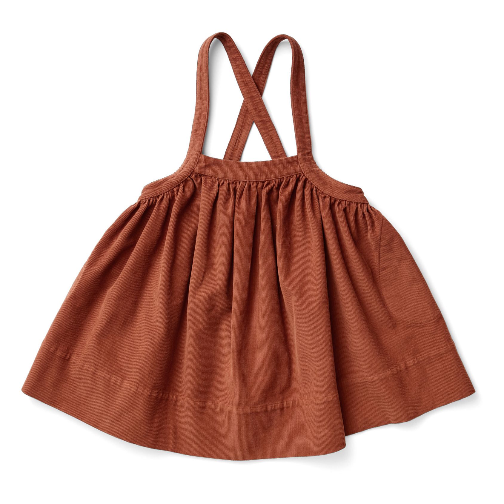 Soor Ploom - Eloise Corduroy Suspender Dress - Terracotta | Smallable