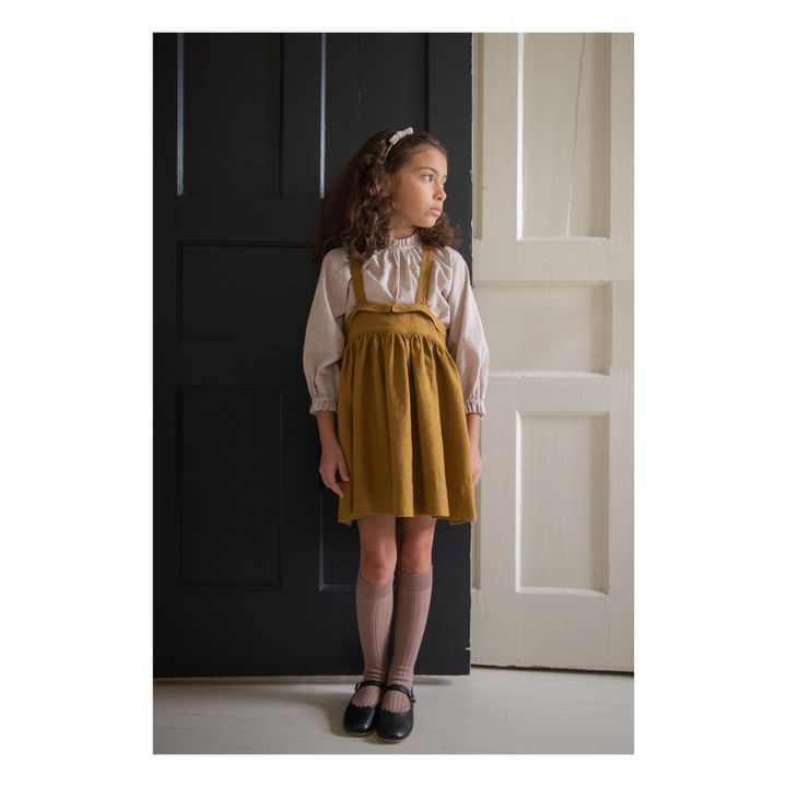 Soor Ploom - Enola Linen Suspender Dress - Ochre | Smallable