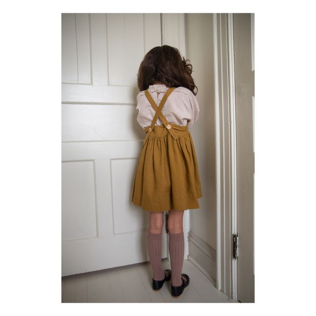 Enola Linen Suspender Dress | Ochre