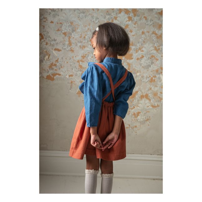 Gonna senza spalline in garza di cotone Mavis | Terracotta
