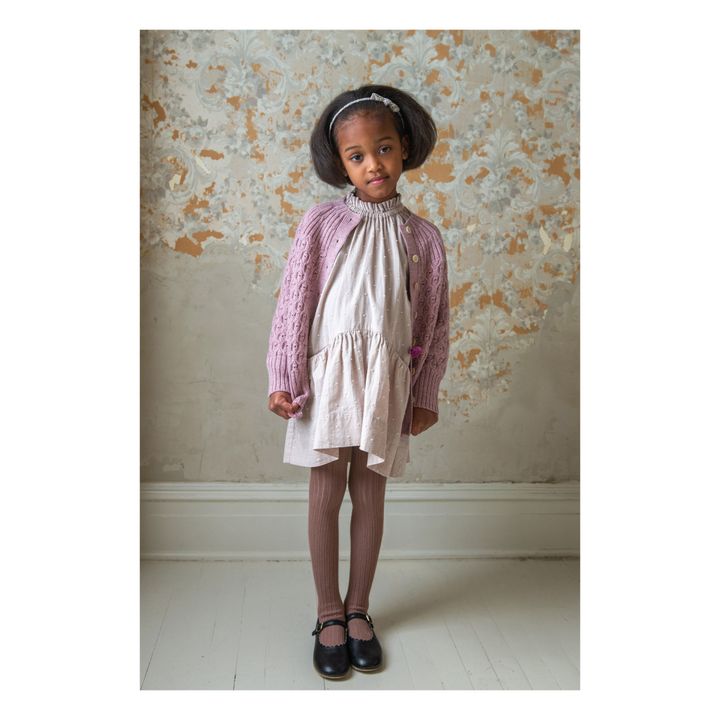 Edith Cotton and Linen Polka Dot Dress | Mauve