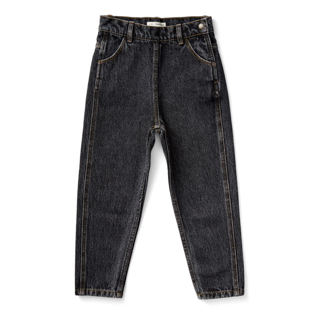Jeans mit hoher Taille Bio-Baumwolle Vintage | Denim schwarz