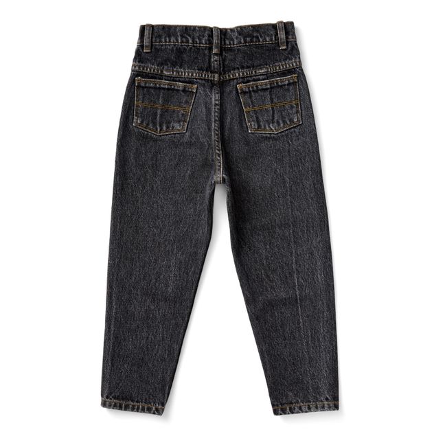 Jeans a vita alta in cotone organico vintage | Denim nero