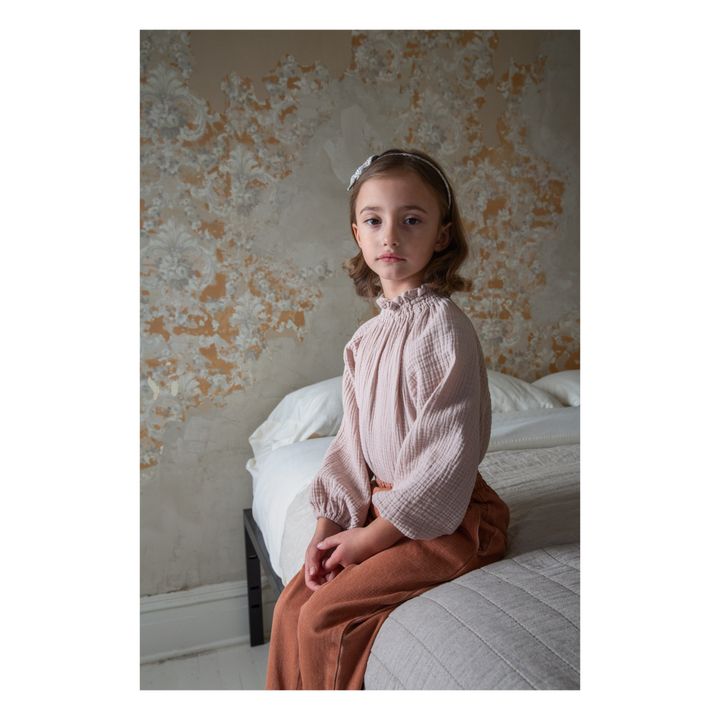 Soor Ploom - Imelda Organic Cotton Muslin Blouse - Pale pink