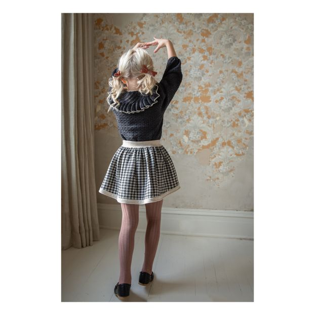 Soor Ploom - Erma Checked Merino Wool Skirt - Ecru | Smallable