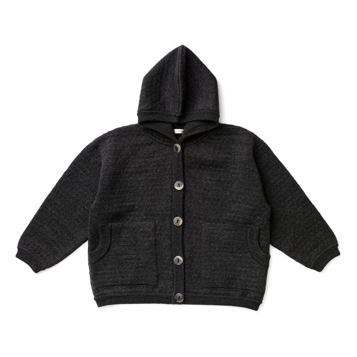 Elfen Merino Wool Hooded Coat | Charcoal grey- Product image n°0