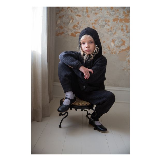 Soor Ploom - Elfen Merino Wool Hooded Coat - Charcoal grey