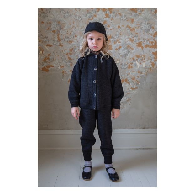 Soor Ploom - Elfen Merino Wool Hooded Coat - Charcoal grey