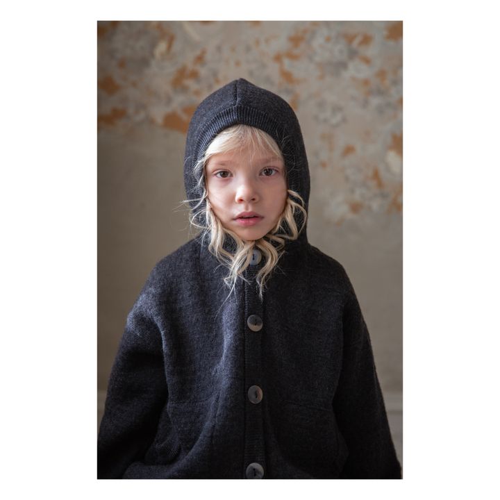 Elfen Merino Wool Hooded Coat | Charcoal grey